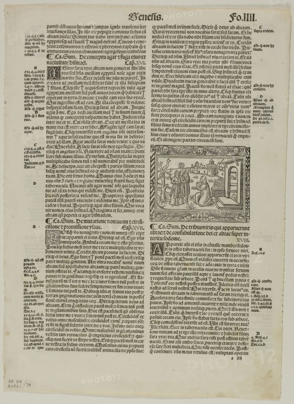Illustration from Biblia cum concordantiis, plate 74 from Woodcuts from Books of the XVI Century, 1514, assembled into portfolio 1937, Unknown Artist (French, 16th century), assembled by Max Geisberg (Swiss, 1875-1943), France, Woodcut on paper, 64 × 82 mm (image), 288 × 207 mm (image/te×t), 323 × 234 mm (sheet)