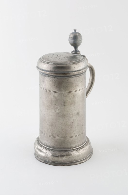Tankard, 1807, George Gotthelff Noster, German, 1739-1811, Oschatz, Saxony, Germany, Saxony, Pewter, 24.8 x 12.1 x 15.3 cm (9 3/4 x 4 3/4 x 6 1/8 in.)