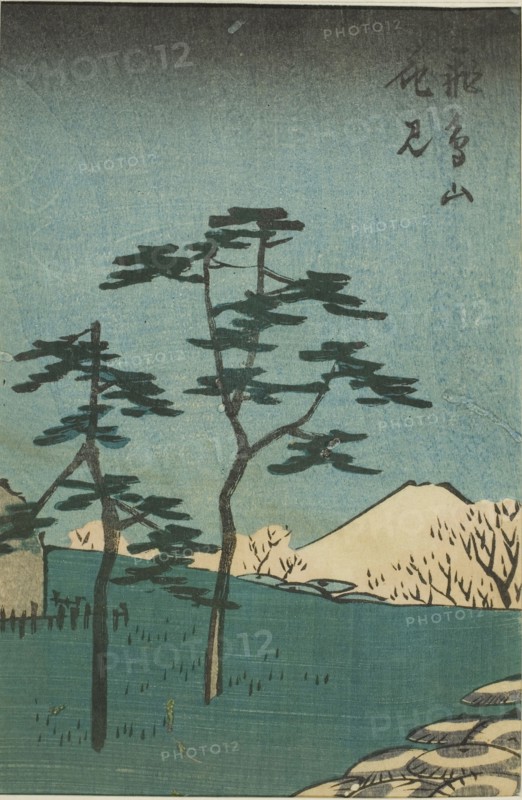 Flower Viewing at Asuka Hill (Asukayama hanami), section of a sheet from the series Cutouts of Famous Places in Edo (Harimaze Koto meisho), 1852, Utagawa Hiroshige ?? ??, Japanese, 1797-1858, Japan, Color woodblock print, section of harimaze sheet, 15.5 x 10.3 cm (6 1/8 x 4 in.)
