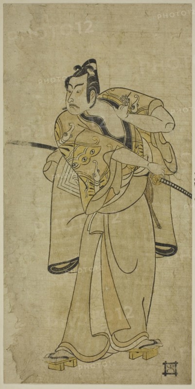 The Actor Ichikawa Yaozo II, late 18th century, Ippitsusai Buncho, Japanese, active c. 1755-90, Japan, Color woodblock print, hosoban, 27.4 x 13.6 cm (10 3/4 x 5 5/16 in.)