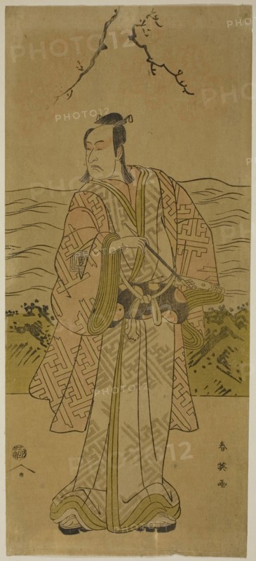 The Actor Ichikawa Omezo I, c. 1790s, Katsukawa Shun’ei, Japanese, 1762-1819, Japan, Color woodblock print, right sheet of hosoban diptych? (left: 1939.1806), 32.5 x 14.5 cm (12 13/16 x 5 11/16 in.)
