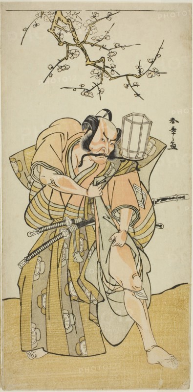 The Actor Ichikawa Danzo IV as Kamakura no Gongoro Kagemasa, in the Fifth Scene of the Play Date Nishiki Tsui no Yumitori (A Dandyish Brocade: Opposing Warriors), Performed at the Morita Theater in the Eleventh Month, 1778, c. 1778, Katsukawa Shunsho ?? ??, Japanese, 1726-1792, Japan, Color woodblock print, hosoban, right sheet of diptych or triptych, or center sheet of triptych, 31.5 x 15.6 cm (12 3/8 x 6 in.)