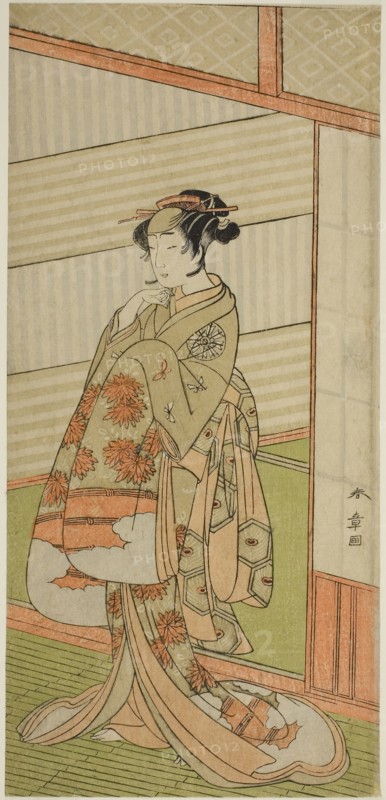 The Actor Nakamura Noshio I in an Unidentified Role, c. 1772, Katsukawa Shunsho ?? ??, Japanese, 1726-1792, Japan, Color woodblock print, hosoban, 29.5 x 13.8 cm (11 5/8 x 5 7/16 in.)
