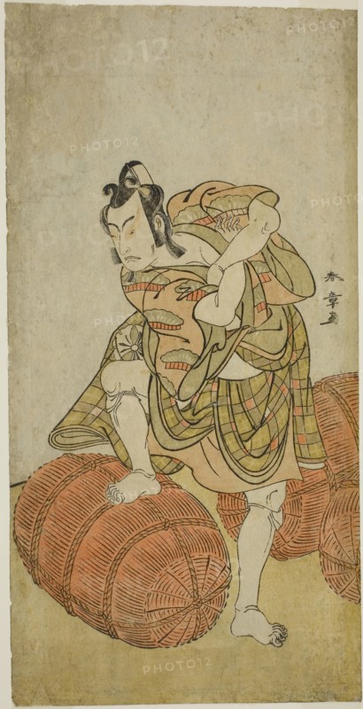 The Actor Matsumoto Koshiro IV as Matsuo-maru in the Play Sugawara Denju Tenarai Kagami, Performed at the Nakamura Theater in the Fourth Month, 1779, c. 1779, Katsukawa Shunsho ?? ??, Japanese, 1726-1792, Japan, Color woodblock print, hosoban, right sheet of diptych, 30 x 15.4 cm (11 13/16 x 6 1/16 in.)