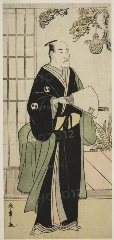 The Actor Ichikawa Danjuro V as Oboshi Yuranosuke in the Play Kanadehon Chushingura, Performed at the Nakamura Theater in the Fifth Month, 1783, c. 1783, Katsukawa Shunsho ?? ??, Japanese, 1726-1792, Japan, Color woodblock print, hosoban, 32.1 x 14.8 cm (12 5/8 x 5 13/16 in.)