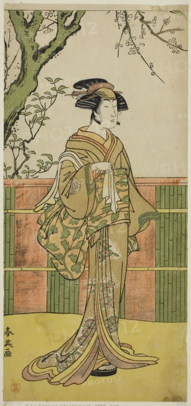 The Actor Sawamura Tamagashira in an Unidentified Role, c. 1790, Katsukawa Shun’ei, Japanese, 1762-1819, Japan, Color woodblock print, hosoban, 31.2 x 14.5 cm (12 5/16 x 5 11/16 in.)