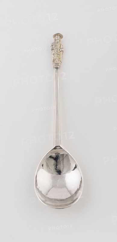 Apostle Spoon: St. Simon Zelotes, 1637/38, London, England, London, Silver, figure gilded, 19.8 x 5.2 cm (7 13/16 x 2 1/16 in.)