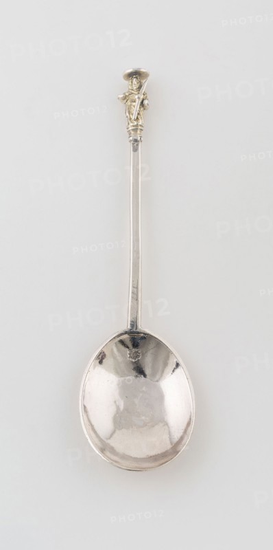 Apostle Spoon: St. Thomas, 1647/48, London, England, London, Silver, figure gilded, 18.2 x 5.1 cm (7 3/16 x 2 in.)