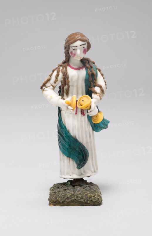 Woman Holding a Chalice, 1700/50, Nevers, France, Glass, lampwork (verre de Nevers), metal armature, H. 7 cm (2 3/4 in.)