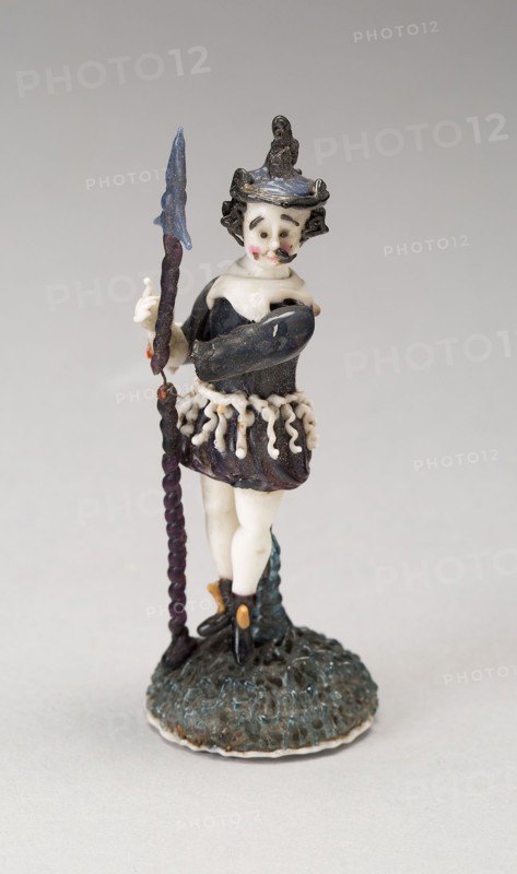 Soldier, 1700/50, Nevers, France, Glass, lampwork (verre de Nevers), metal armature, H. 7.3 cm (2 7/8 in.)