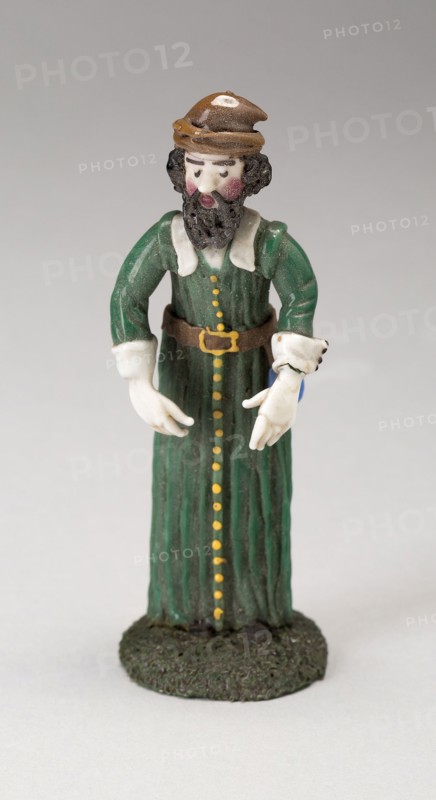 Man in Green Robe, 18th century, Nevers, France, Glass, lampwork (verre de Nevers), metal armature, H. 8.6 cm (3 3/8 in.)