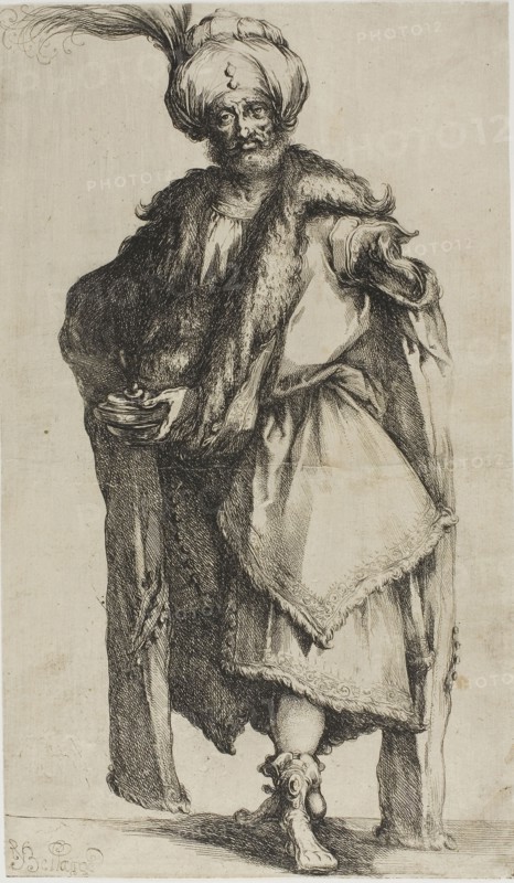 The Three Magi: Caspar, King of Tarsus, n.d., Jacques Bellange, French, c. 1575-1616, France, Etching on ivory laid paper, 278 × 162 mm (sheet, clipped)