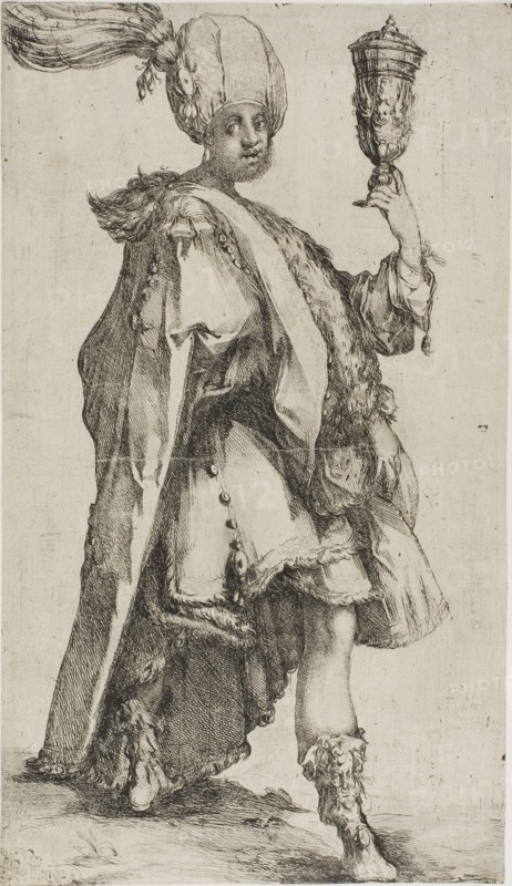 The Three Magi: Balthasar, King of Sheba, n.d., Jacques Bellange, French, c. 1575-1616, France, Etching on ivory laid paper, 287 × 163 mm