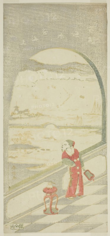 Chinese Poet, c. 1761/65, Suzuki Harunobu ?? ??, Japanese, 1725 (?)-1770, Japan, Color woodblock print, hosoban, mizu-e, 12 1/4 x 5 1/2 in.