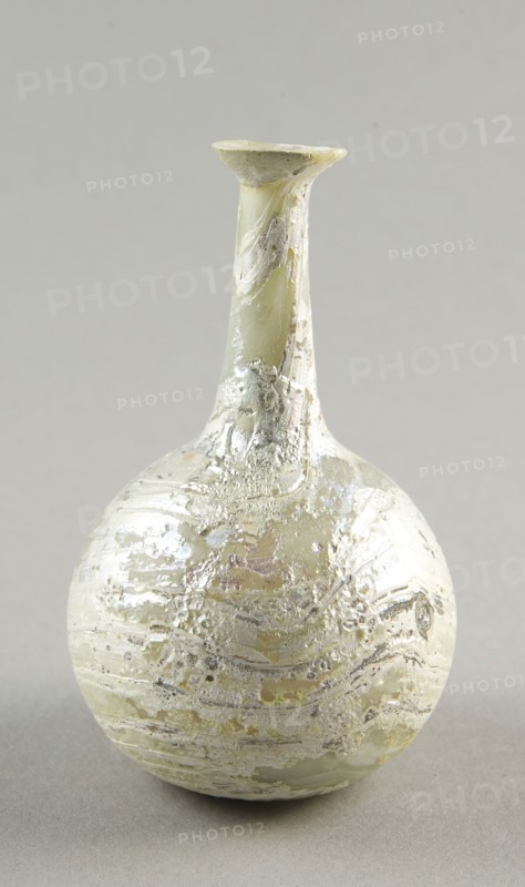 Bottle, 1st century BC, Roman, Levant or Syria, Syria, Glass, blown technique, H. 9.5 cm (3 3/4 in.), diam. 5.7 cm (2 1/4 in.)