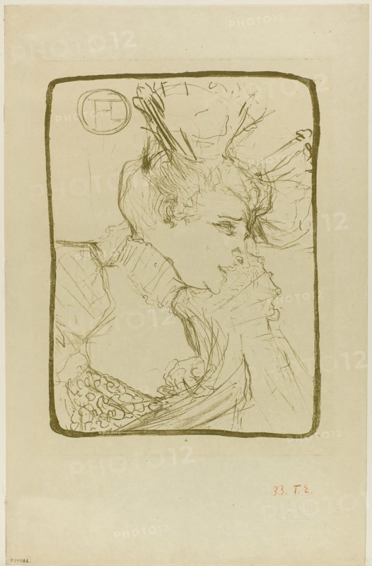 Bust of Mademoiselle Marcelle Lender, 1895, Henri de Toulouse-Lautrec, French, 1864-1901, France, Color lithograph on cream wove paper, 327 × 248 mm (image), 501 × 325 mm (sheet)