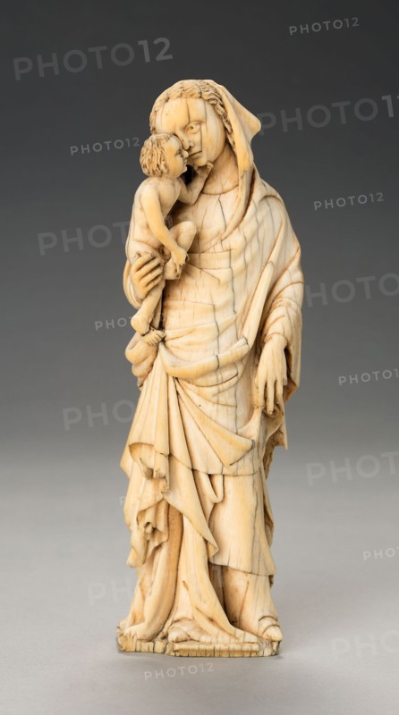 Virgin and Child, 1350/75, South Netherlandish or German (Rhineland), Meuse, Ivory, H: 16.8 cm (6 5/8 in. )