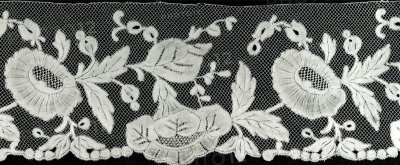 Sleeve Ruffle, 1880s, Belgium, Ghent, Ghent, Cotton, bobbin part lace, 10.1 x 32 cm (4 x 12 5/8 in.), Cover of Album of Paintings and Calligraphy by Famous Masters in Fan Form, Qing dynasty (1644–1911), dated 1882–1890, Pu Hua ( ?? ), Chinese, 1832-1911, China, Album of 16 leaves, Ink on silk, Album leaf: 30.5 × 36.2 cm (12 × 14 1/4 in.)