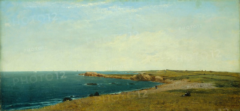Near Newport, 1869, John Frederick Kensett, American, 1816–1872, Newport, Oil on canvas, 29.5 × 62.4 cm (11 5/8 × 24 1/4 in.)