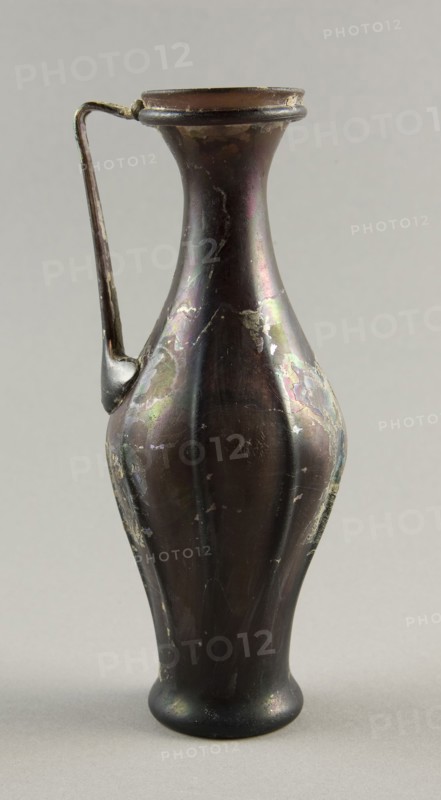 Pitcher, 2nd/3rd century AD, Roman, Levant or Syria, Syria, Glass, blown technique, 17.8 × 7.6 × 7.6 cm (7 × 3 × 3 in.)