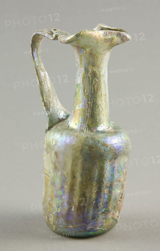 Pitcher, 2nd/5th century AD, Ancient Mediterranean, Mediterranean Region, Glass, blown technique, 11.4 × 6 × 6 cm (4 1/2 × 2 3/8 × 2 3/8 in.)