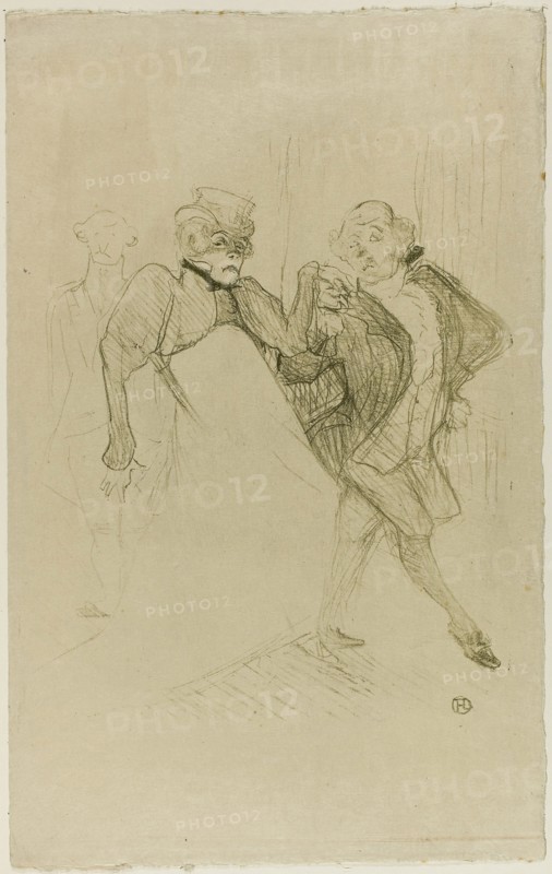 Réjane and Galipaux, in Madame Sans-Gêne, 1893, Henri de Toulouse-Lautrec, French, 1864-1901, France, Color lithograph on cream laid Japanese paper, 320 × 267 mm (image), 468 × 293 mm (sheet)