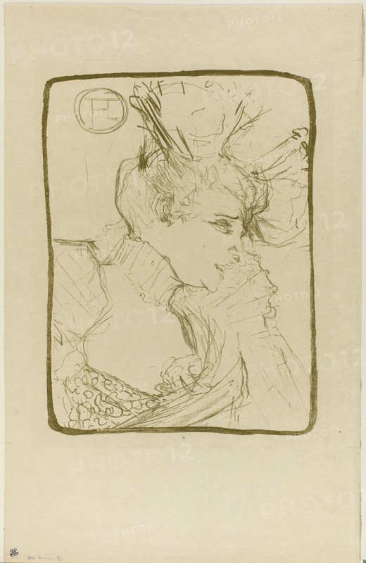 Bust of Mademoiselle Marcelle Lender, 1895, Henri de Toulouse-Lautrec, French, 1864-1901, France, Color lithograph on cream wove paper, 332 × 246 mm (image), 501 × 320 mm (sheet)