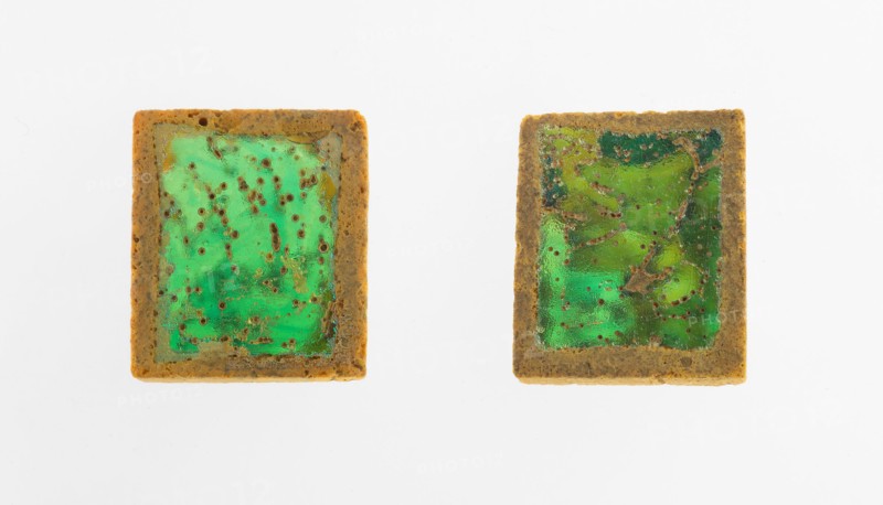 Two Inlays, 1st/2nd century AD, Roman, Italy, Glass, mosaic technique, 1.9 × 1.6 × 0.6 cm (5/8 × 3/4 × 1/4 in.)