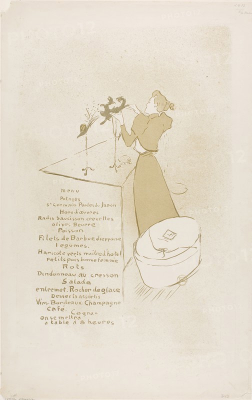 The Milliner, Renée Vert, 1893, Henri de Toulouse-Lautrec, French, 1864-1901, France, Color lithograph on ivory wove paper, 459 × 287 mm (image), 509 × 321.5 mm (sheet)