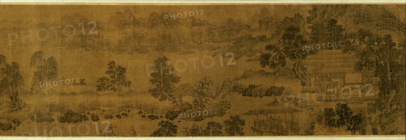 The Wangchuan Villa, Jin dynasty (1115–1234), early 13th century, Spurious signature of Li Gonglin (Chinese, c. 1049-1106), China, Handscroll, ink on silk, 26.3 × 554 cm (216 × 10 1/4 in.)