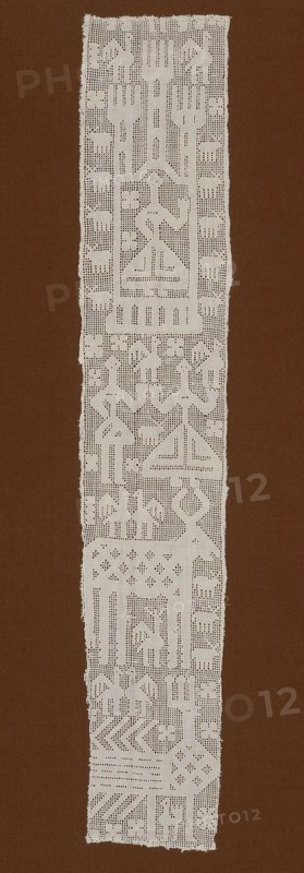 Part of a Valance, Probably 1650/1700, Probably Italy or Spain, Italy, Linen, plain weave, cut and drawn thread work in overcast stitches, 92.1 x 16.7 cm (36 1/4 x 6 5/8 in.)