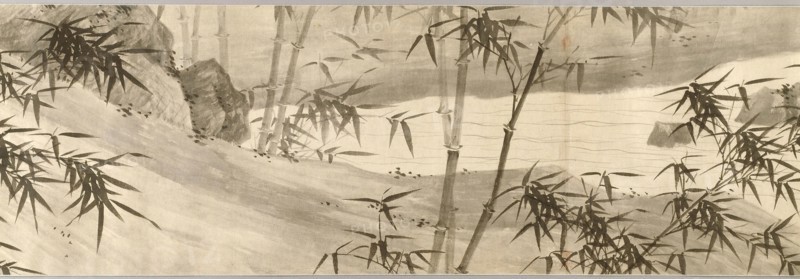 Bamboo-Covered Stream in Spring Rain, Ming dynasty (1368–1644), dated 1441, Xia Chang, Chinese, 1388-1470, China, Handscroll, ink on paper, 41.3 × 1500.0 cm (16 1/4 × 600 in.)