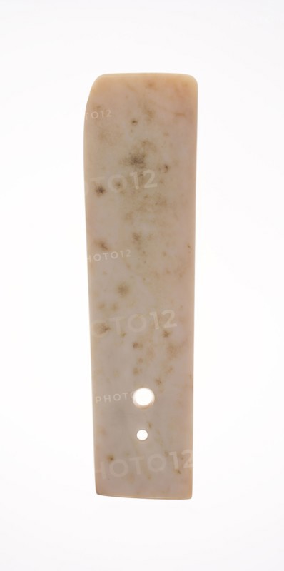 Hoe Blade, Neolithic period, 3rd/2nd millennium B.C. or early Shang dynasty (c. 1600/1045 B.C.), China, Jade, 27.62 × 7.46 × .95 cm (10 7/8 × 2 15/16 × 3/8 in.)