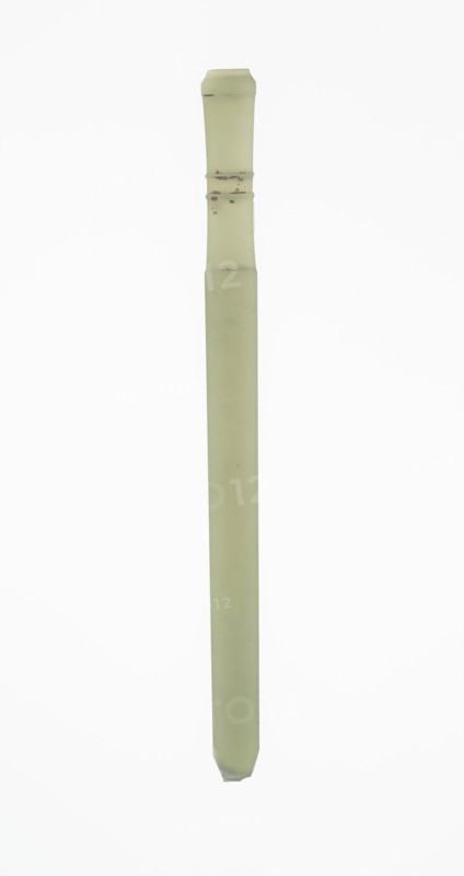 Handle-Shaped Jade, Shang or Western Zhou dynasty, 2nd–early 1st millennium B.C., China, Jade, 6 3/4 × 1/2 × 3/16 in.