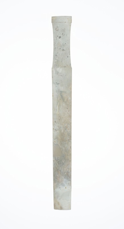 Handle-Shaped Jade, Shang or Western Zhou period, 2nd/early 1st millennium B.C., China, Jade, 9 3/4 × 1 × 1/8 in.
