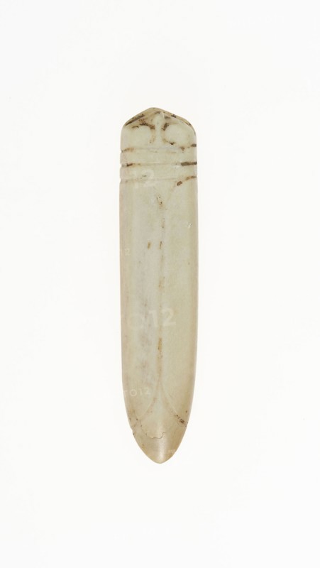 Cicada pendant, Shang or Western Zhou period, 13th/10th century B.C., China, Jade, 1 7/8 × 3/8 × 3/8 in.