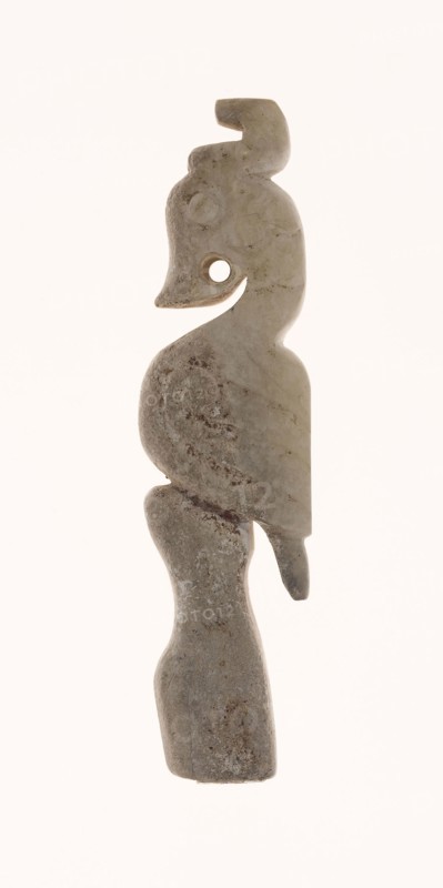 Bird Pendant, Shang or Western Zhou period, 13th/10th century B.C., China, Jade, 7.7 × 2.5 × 0.5 cm (3 × 1 × 3/16 in.)