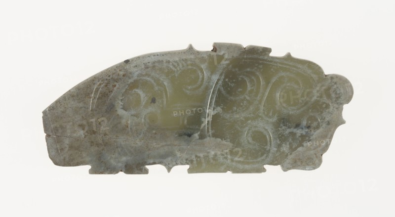 Plaque with Dragon Design, Western Zhou period, 11th/10th century B.C., China, Jade, 2 15/16 × 1 1/8 × 3/16 in.
