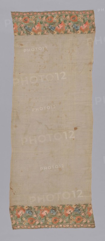 Towel or Napkin, 19th century, Turkey, Turkey, Towel, embroidered with design of floral motifs., 130.8 x 49.5 cm (51 1/2 x 19 1/2 in.)
