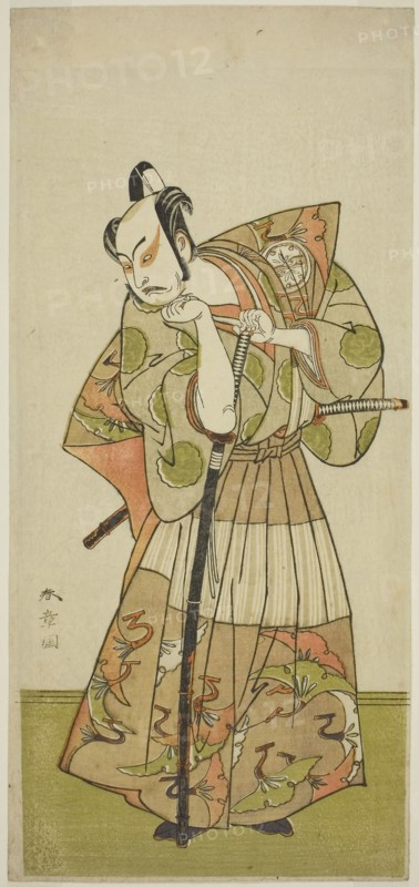 The Actor Nakamura Juzo II in an Unidentified Role, c. 1774, Katsukawa Shunsho ?? ??, Japanese, 1726-1792, Japan, Color woodblock print, large hosoban, 38.2 x 17.7 cm (15 1/16 x 6 15/16 in.)