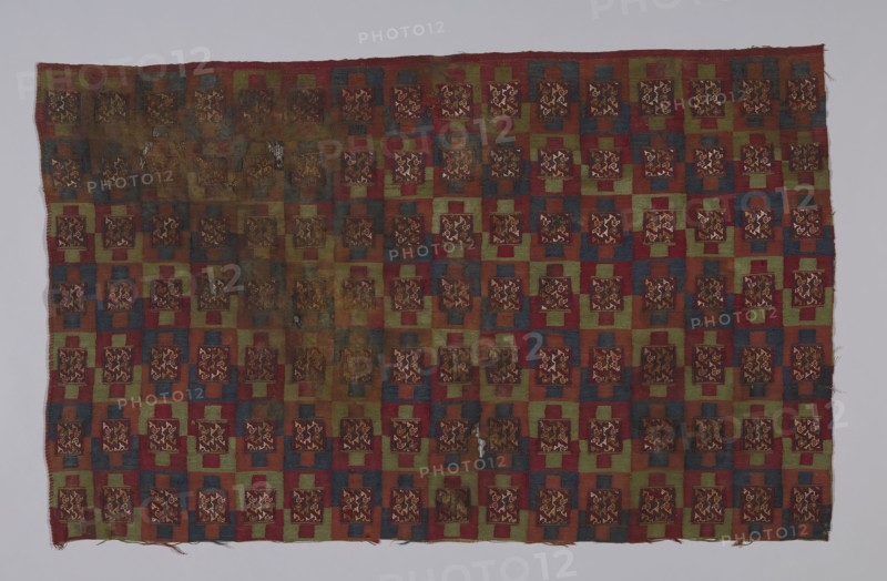 Fragment, A.D. 1476/1532, Chuquibamba, Peru, Probably south coast, Peru, Wool (camelid), interlocking tapestry weave with inserts of complementary weft weave, 62.2 x 99.5 cm (24 1/2 x 39 1/8 in.)