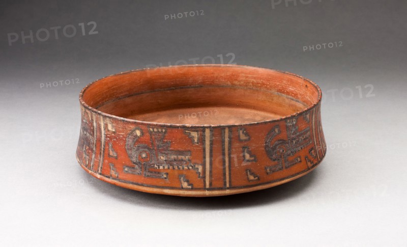 Miniature Straight-sided Bowl with Abstract Aligator Motif, A.D. 1450/1532, Inca, South coast or southern highlands, Peru, Peru, southern, Ceramic and pigment, 5.9 x 19.4 cm (2 5/16 x 7 5/8 in.)