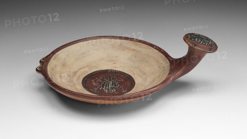Miniature Tray Depicting a Frog, A.D. 1450/1532, Inca, South coast or southern highlands, Peru, Southern Highlands, Ceramic and pigment, 6.5 × 19.2 cm (2 9/16 × 7 9/16 in.)