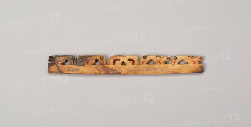 Balance-Beam Scale with Cut-Out Birds and Geometric Motifs, A.D. 500/800, Possibly Nazca, South coast, Peru, Peru, Bone with pigment, 13.3 x 1.8 cm (5 1/4 x 11/16 in.)