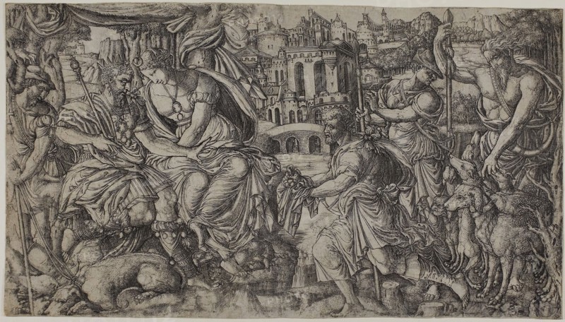 A King Receiving a Present, n.d., Jean Duvet, French, 1485-after 1561, France, Engraving on paper, 223 × 399 mm (plate), 227 × 402 mm (sheet)