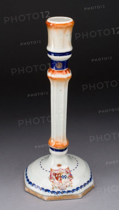 Candlestick, 1775/1800, China, Jingdezhen, Hard-paste porcelain with polychrome enamels and gilding, H. 26 cm (10 1/4 in.), Base diameter: 11.4 cm (4 1/2 in.)