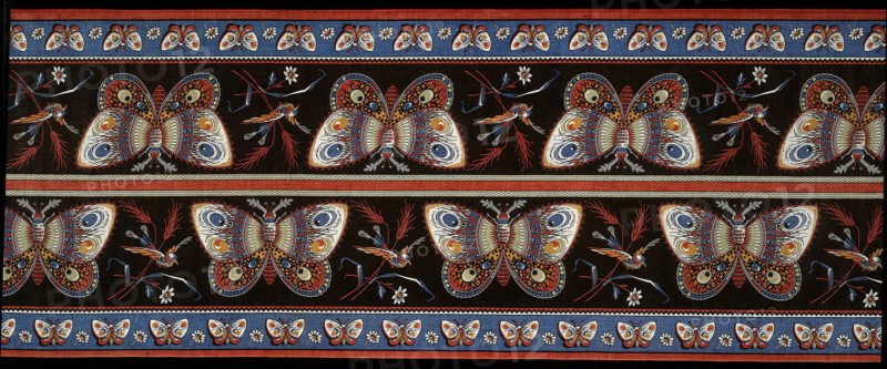 Panel (Furnishing Fabric), 1856, Printed and Manufactured by Lancaster Prints, England, Lancashire, Lancaster, England, Cotton, plain weave, engraved roller printed, glazed, 544.8 × 60.7 cm (214 1/2 × 23 7/8 in.)