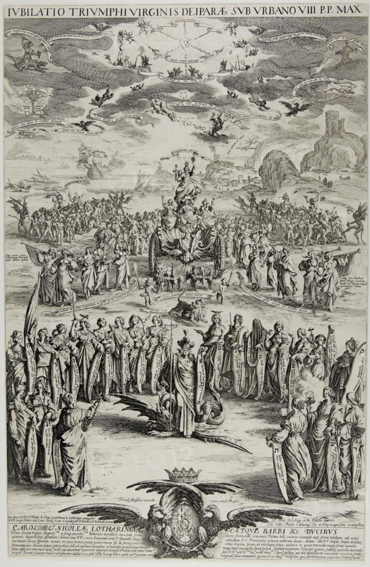 The Triumph of the Virgin, 1624, Jacques Callot, French, 1592-1635, France, Etching on paper, 554 × 357 mm
