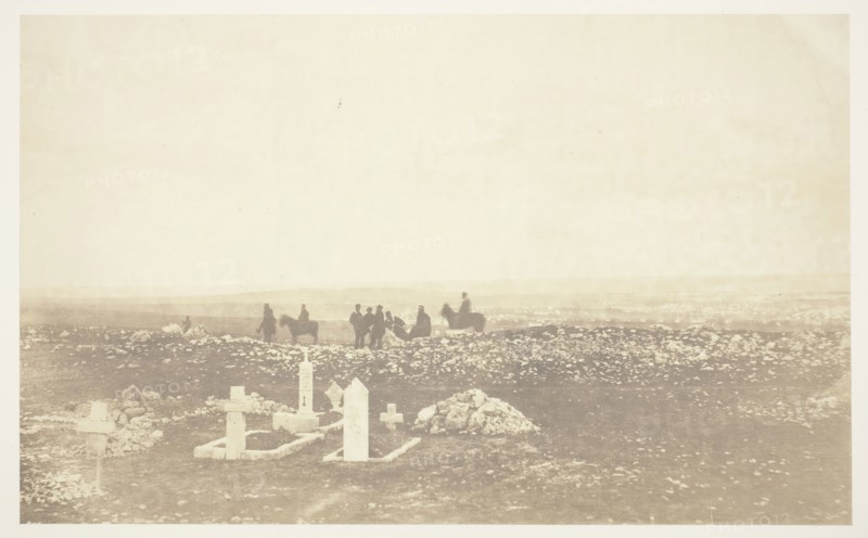 Cemetery, Cathcart’s Hill, 1855, Roger Fenton, English, 1819–1869, England, Salted paper print, from the album "Photographic Pictures of the Seat of War in the Crimea" (1856), 21.1 × 34.3 cm (image/paper), 40.6 × 53.1 cm (mount)