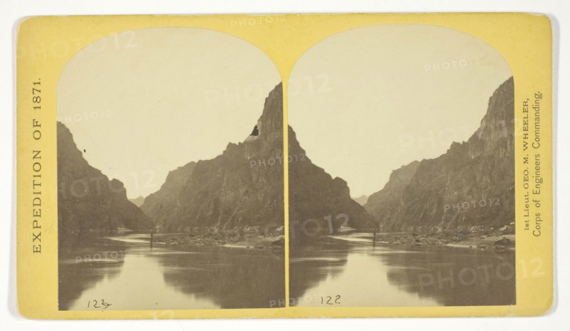 View across Black Cañon. The grand walls in perspective, 1871, Timothy O’Sullivan (American, born Ireland, 1840–1882), commissioned by George Wheeler for the War Department, Corps of Engineers, U.S. Army, United States, Albumen print, stereo, No. 2 from the series Geographical Explorations and Surveys West of the 100th Meridian